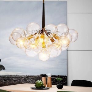 Nordic Modern Light-Luxury Transparent Glass Bubble Ball Pendant Light