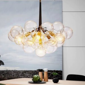 Alternative view of Nordic Modern Light-Luxury Transparent Glass Bubble Ball Pendant Light